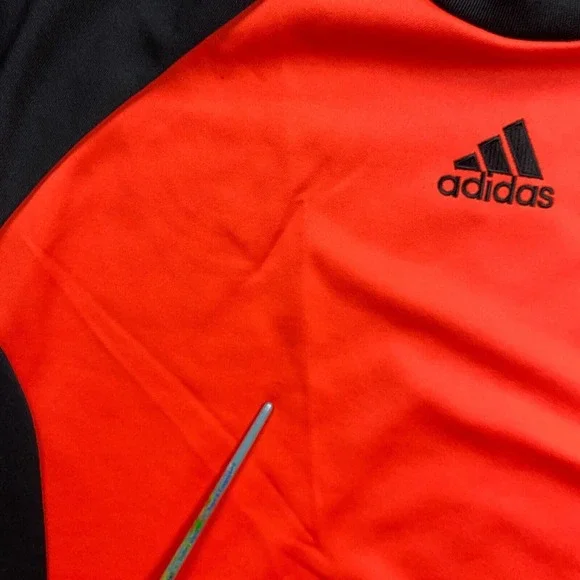 Vintage Adidas Soccer Jersey Mens Large Red Elbow Pads Goalkeeper Adults - Picture 5 of 12